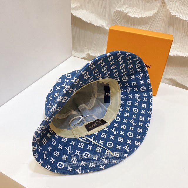 LV男女同款帽子 路易威登2021新款簡約印花漁夫帽遮陽帽  mm1201